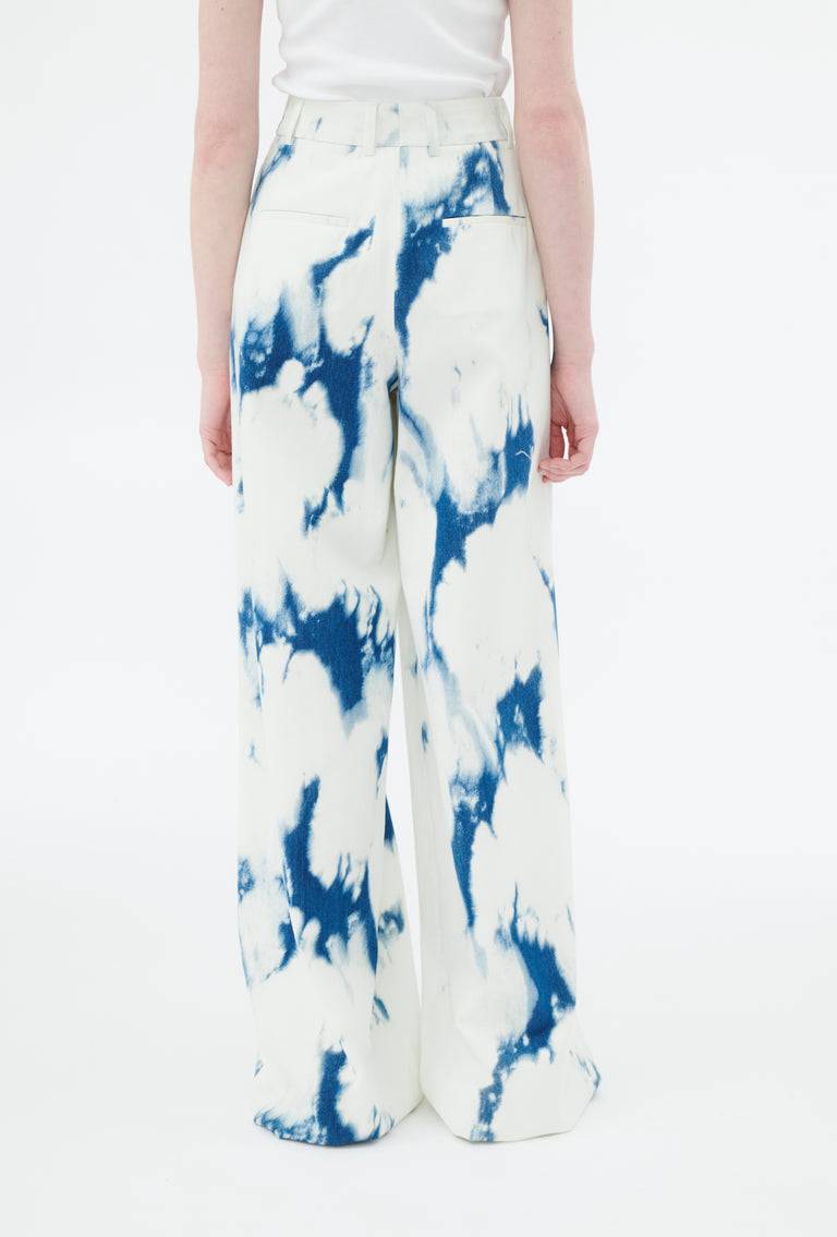 Odeeh Tie Dye Denim "Made in Italy" Hose, Blue White Begrenzte Freigabe