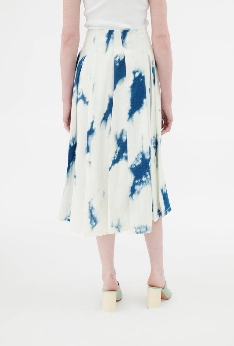 Odeeh Tie Dye Denim "Made in Italy" Rock, Blue White Letzte 2 Tage