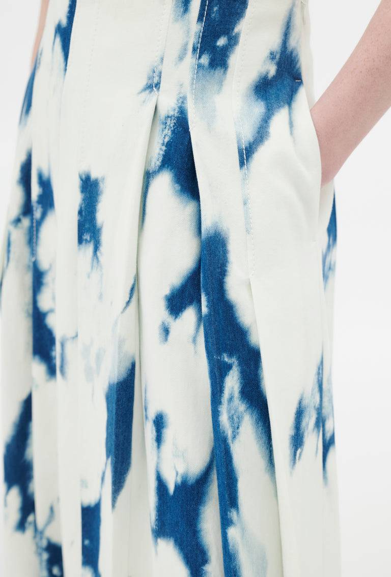 Odeeh Tie Dye Denim "Made in Italy" Rock, Blue White Letzte 2 Tage
