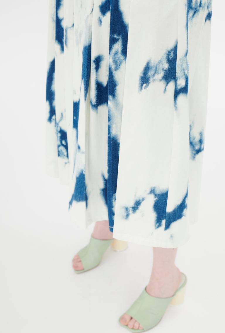 Odeeh Tie Dye Denim "Made in Italy" Rock, Blue White Letzte 2 Tage