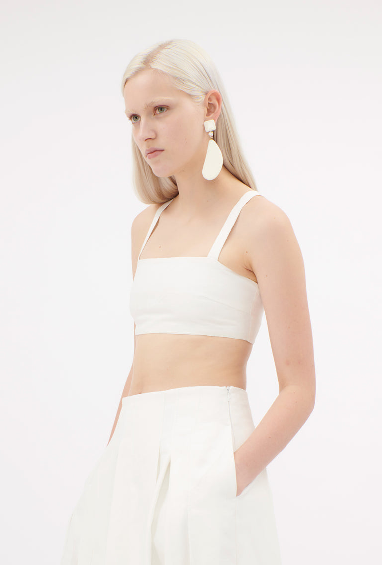Odeeh Crinkled Duchesse Stonewashed Top, Milk Letzter Tag