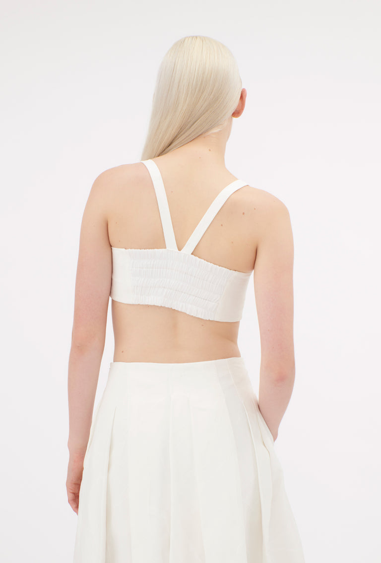 Odeeh Crinkled Duchesse Stonewashed Top, Milk Letzter Tag