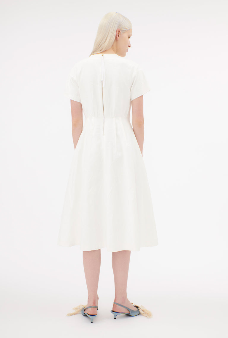 Odeeh Crinkled Duchesse Stonewashed Kleid, Milk Zeitbegrenzte Promotion