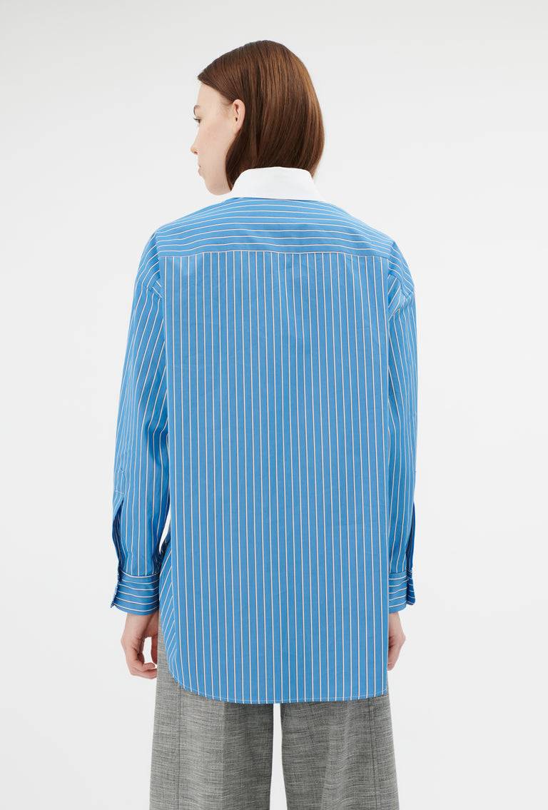 Odeeh Men's Stripe Bluse, Capri Blue Nur für heute