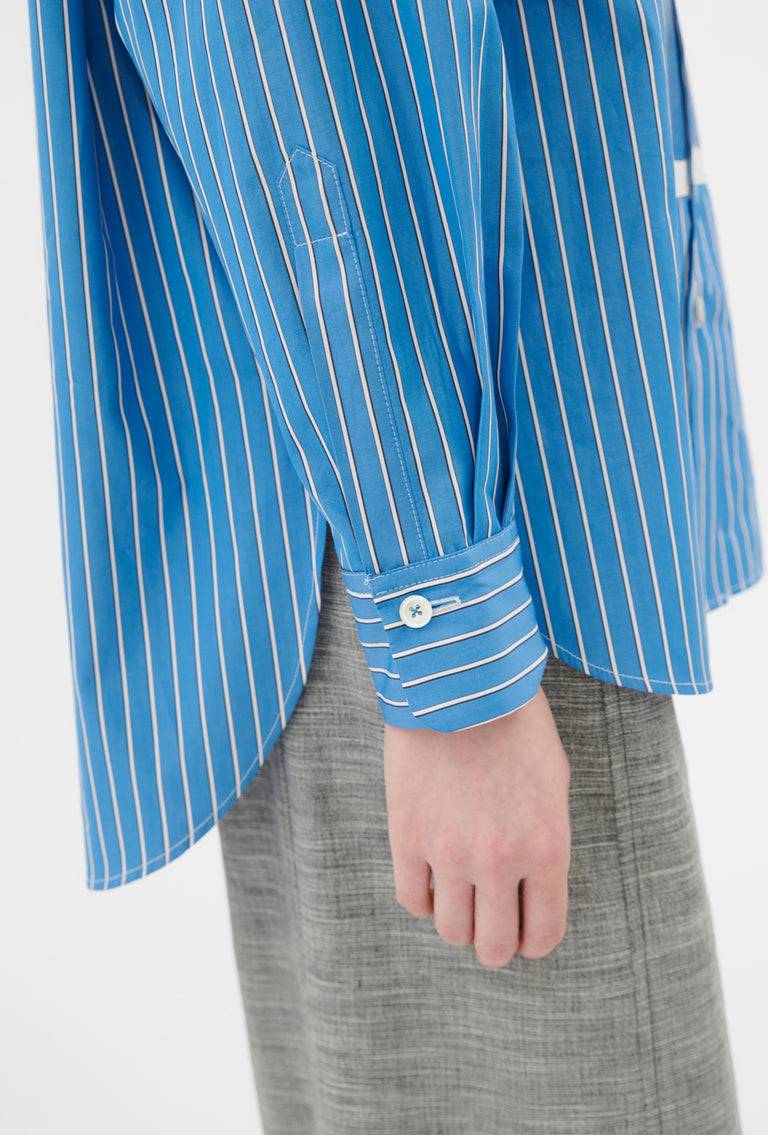 Odeeh Men's Stripe Bluse, Capri Blue Nur für heute