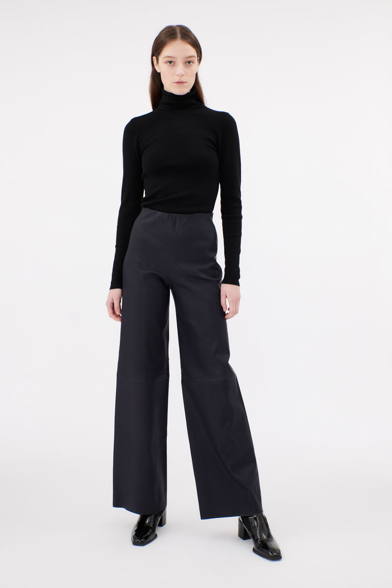 Odeeh Stretch Lamb Nappa Hose, Blackblue Kostenloser Versand international