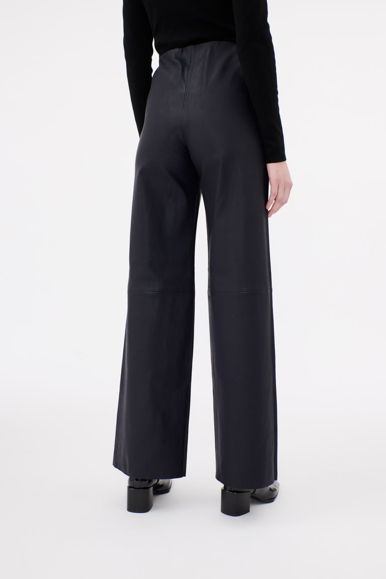 Odeeh Stretch Lamb Nappa Hose, Blackblue Kostenloser Versand international