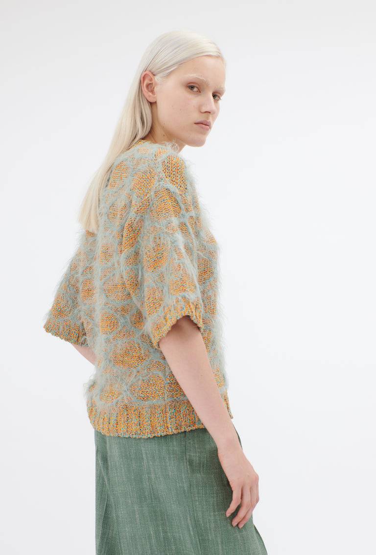 Odeeh Hairy Moulinè Pullover, French Green Speichern exportieren