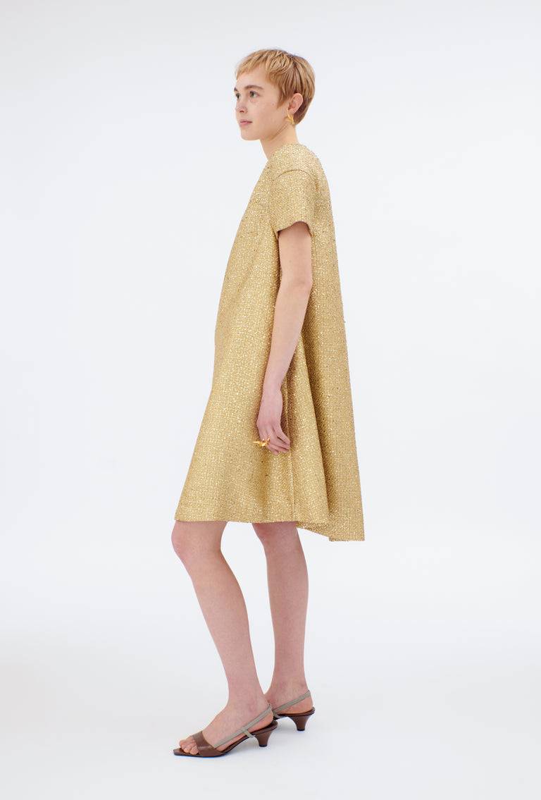 Odeeh Gold Brocade Kleid, Gold Limitierter Zeitrabatt