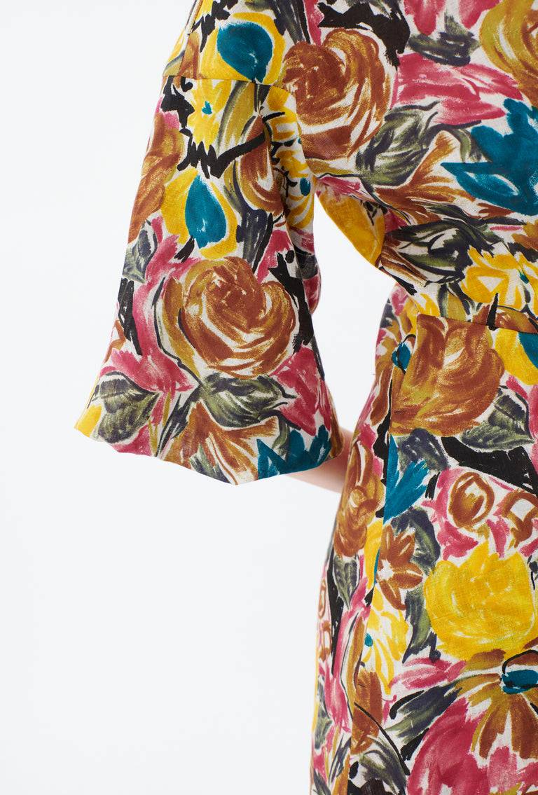 Odeeh Brush-Stroke Peonies Kleid, Tobacco Fabrik Onlineshop