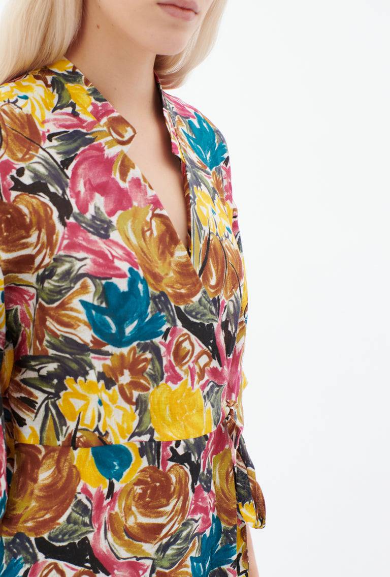 Odeeh Brush-Stroke Peonies Kleid, Tobacco Fabrik Onlineshop
