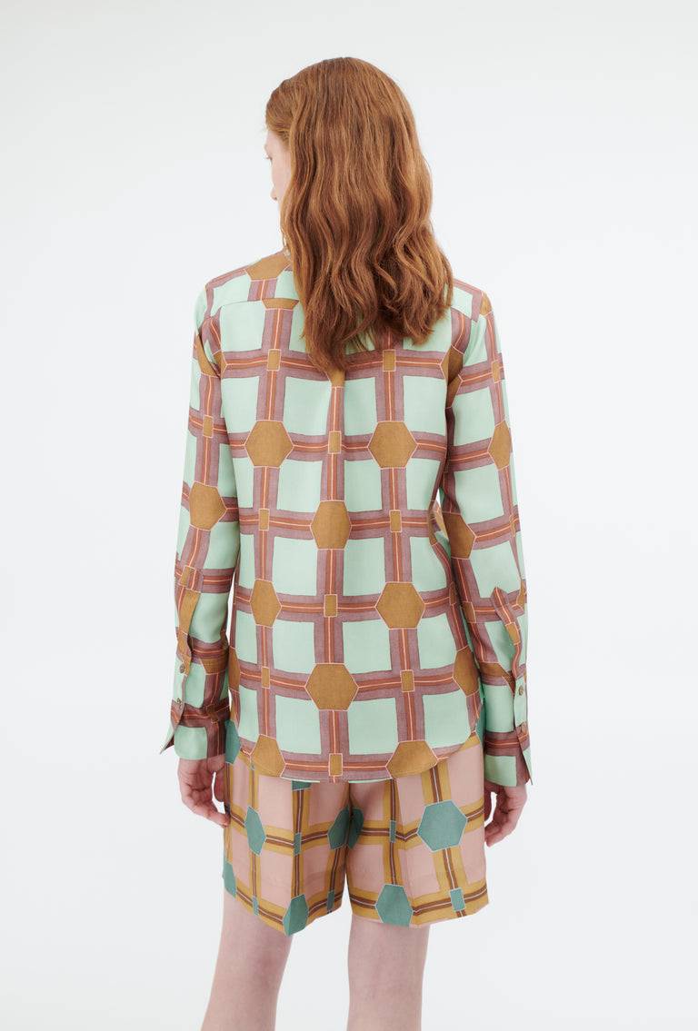 Odeeh Painted Tiles Bluse, Mint Begrenztes Angebot