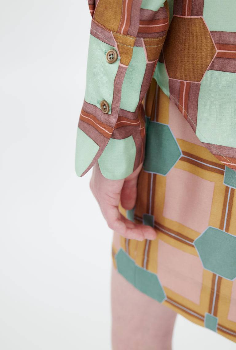Odeeh Painted Tiles Bluse, Mint Begrenztes Angebot