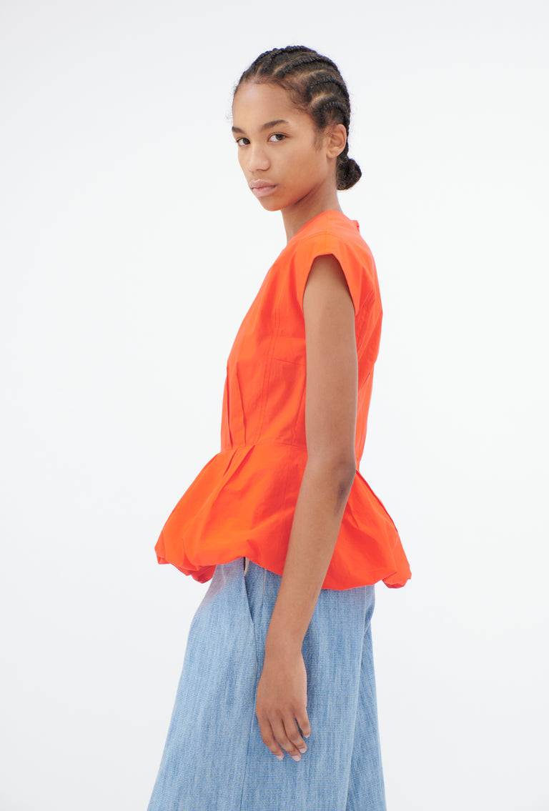Odeeh Cotton Popeline Bluse, Glowing Orange Preisnachlass