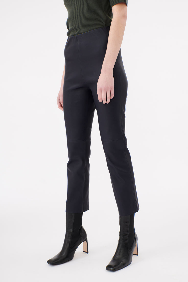 Odeeh Stretch Lamb Nappa Hose, Blackblue Valentinstagsangebot