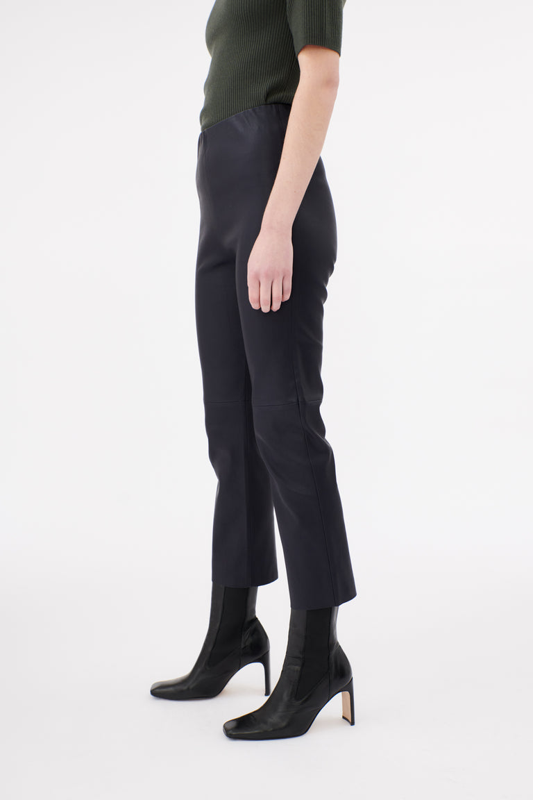 Odeeh Stretch Lamb Nappa Hose, Blackblue Valentinstagsangebot