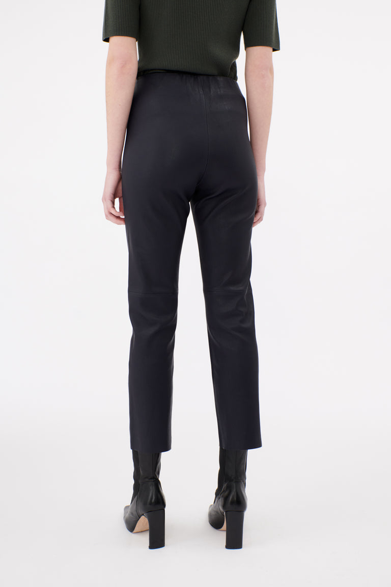 Odeeh Stretch Lamb Nappa Hose, Blackblue Valentinstagsangebot