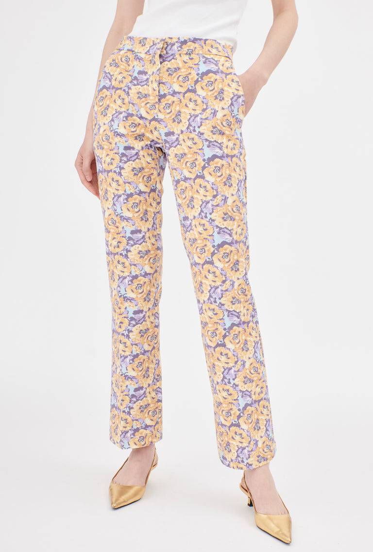 Odeeh Anemones Cotton Gabardine Hose, Lilac Lagerräumung