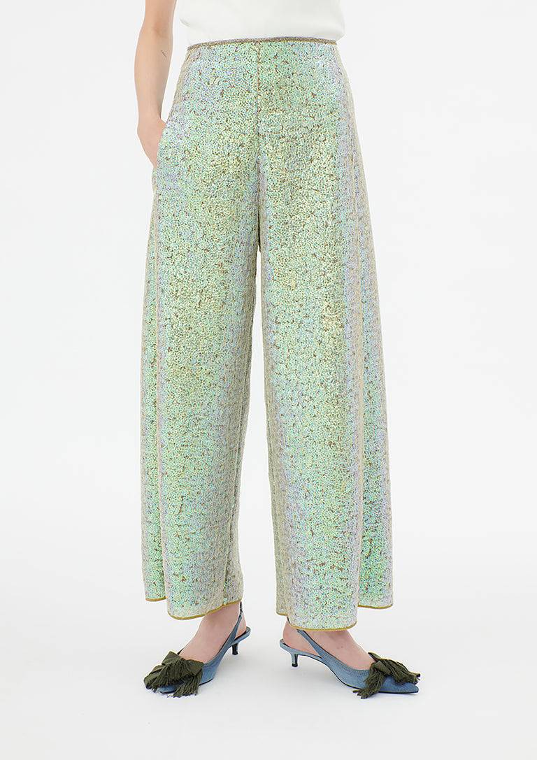 Odeeh Hazy Sequins Hose, Mermaid green Neueste Mode