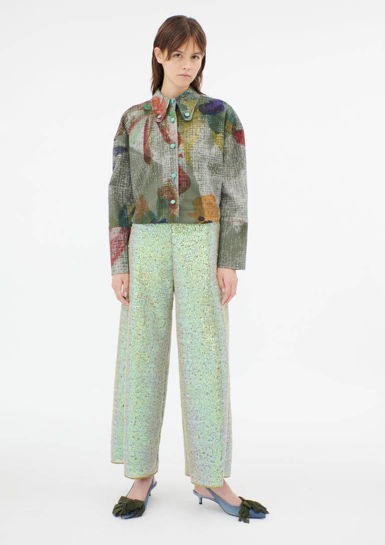 Odeeh Hazy Sequins Hose, Mermaid green Neueste Mode