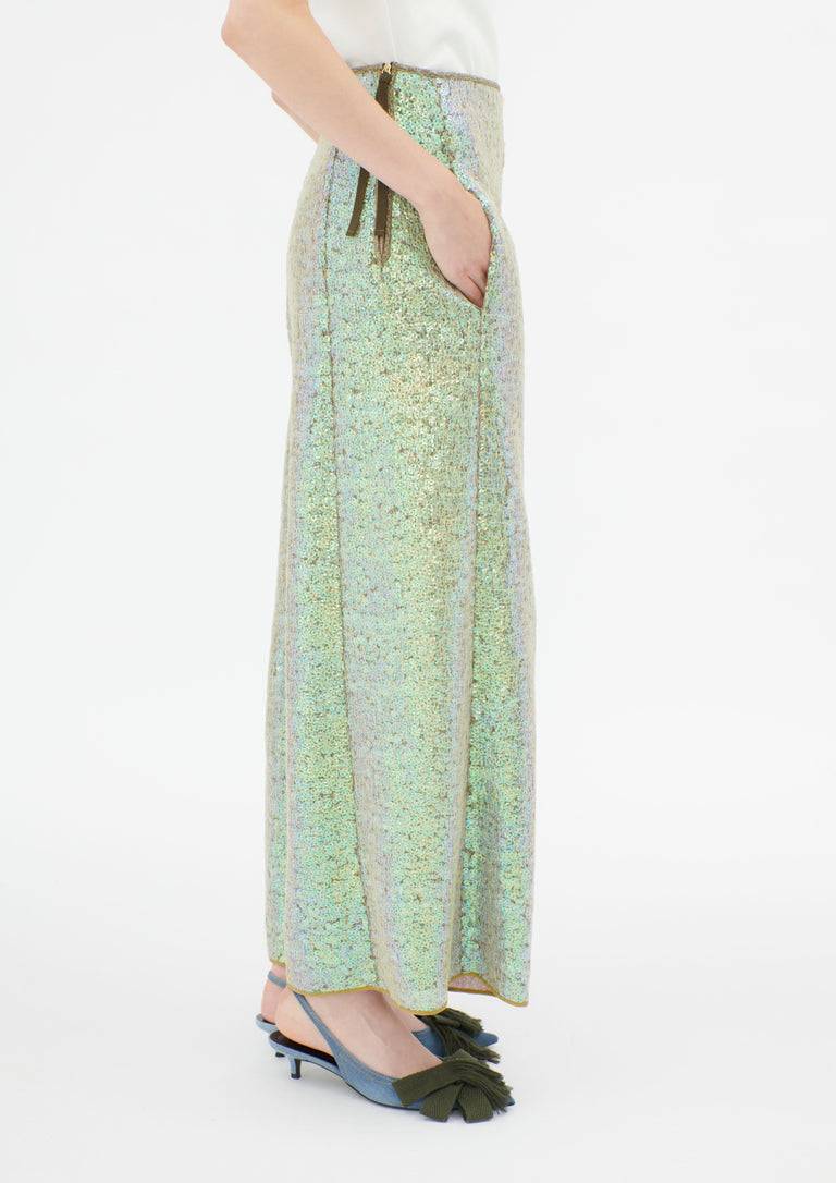 Odeeh Hazy Sequins Hose, Mermaid green Neueste Mode