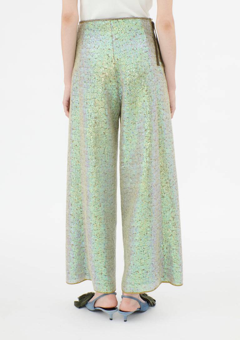 Odeeh Hazy Sequins Hose, Mermaid green Neueste Mode