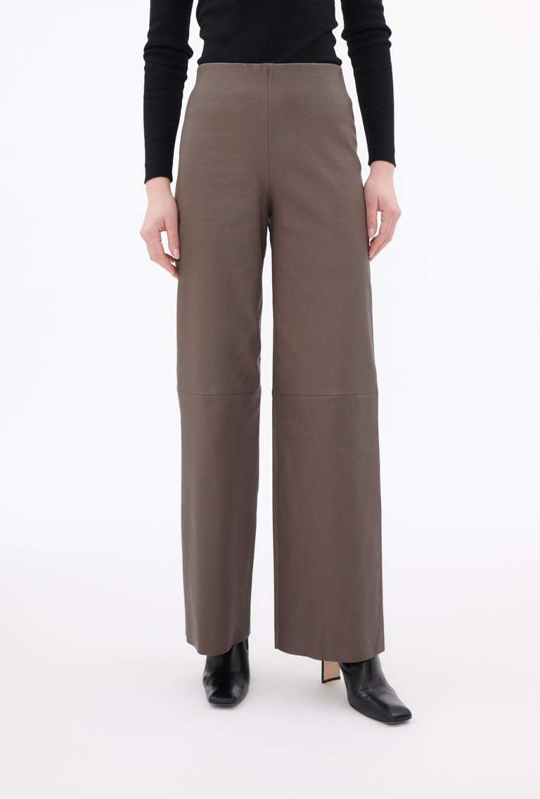 Odeeh Nappa Stretch Lederhose, Olive-brown Online Outlet