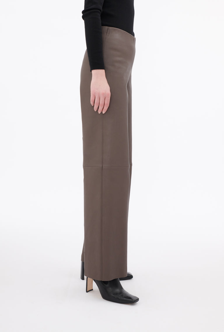 Odeeh Nappa Stretch Lederhose, Olive-brown Online Outlet