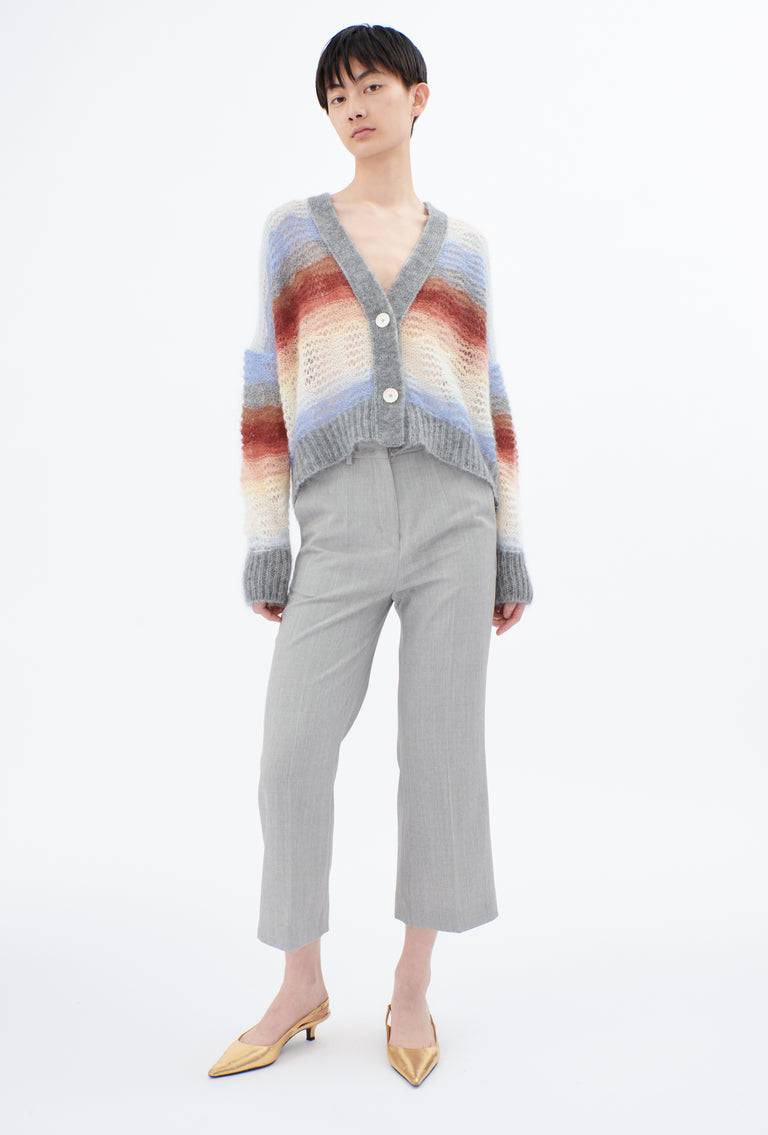 Odeeh Light Weight Mohair Mix Sunset Stripe Cardigan, Multicolor Riesige Ersparnisse