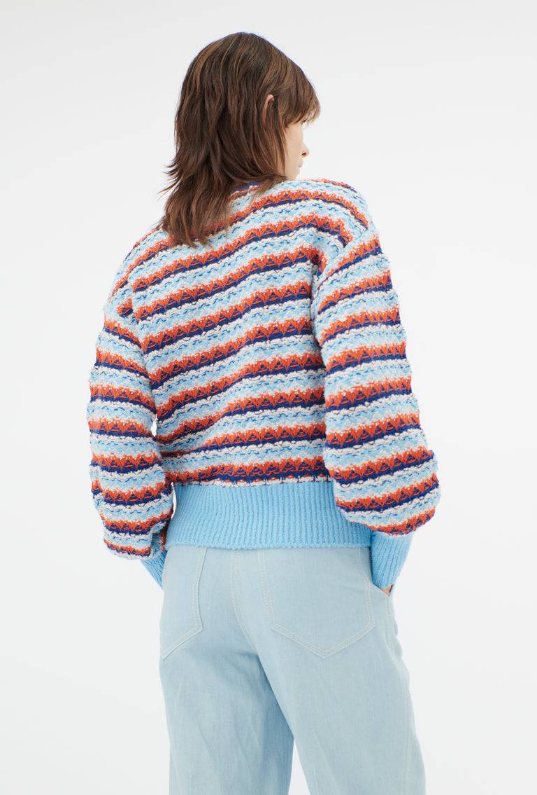 Odeeh Structured Lines Pullover, Himmelblau Begrenzte Freigabe