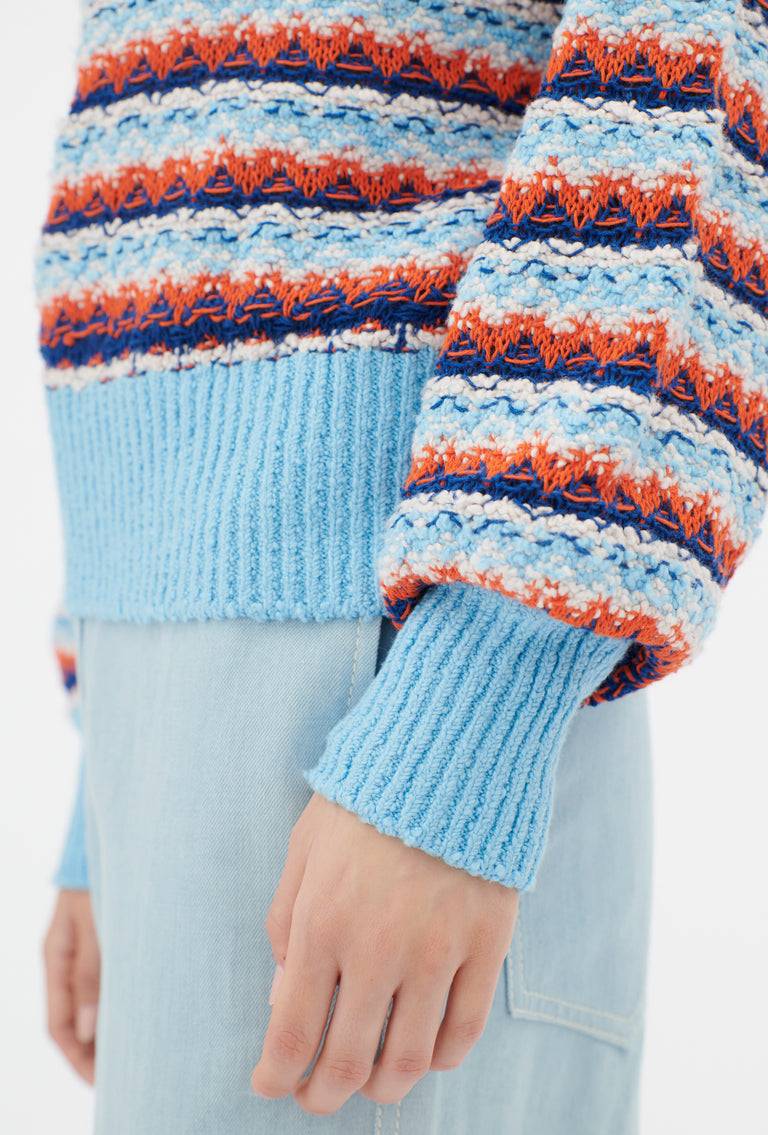 Odeeh Structured Lines Pullover, Himmelblau Begrenzte Freigabe