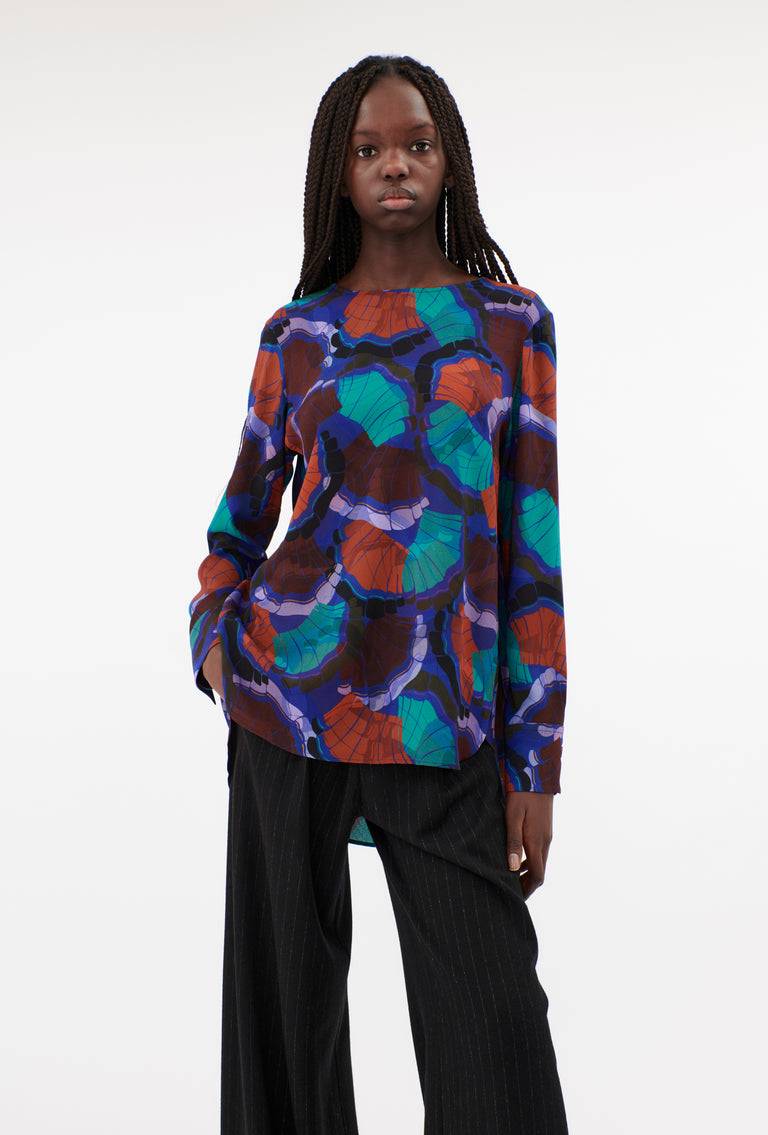 Odeeh Fans Bluse, Peacock Bis zu 60% Rabatt