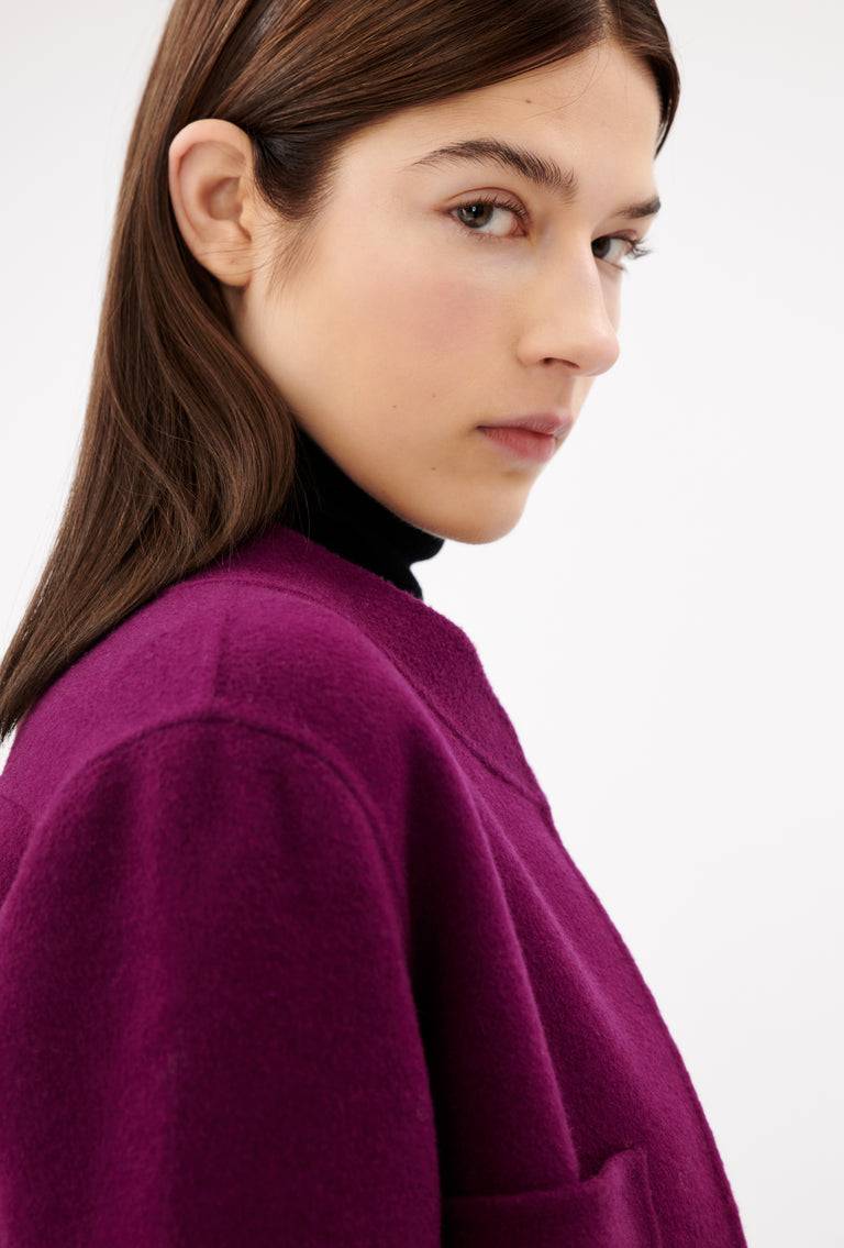 Odeeh Double Face Cashmere-Wool Jacke, Cyclamen Speichern exportieren