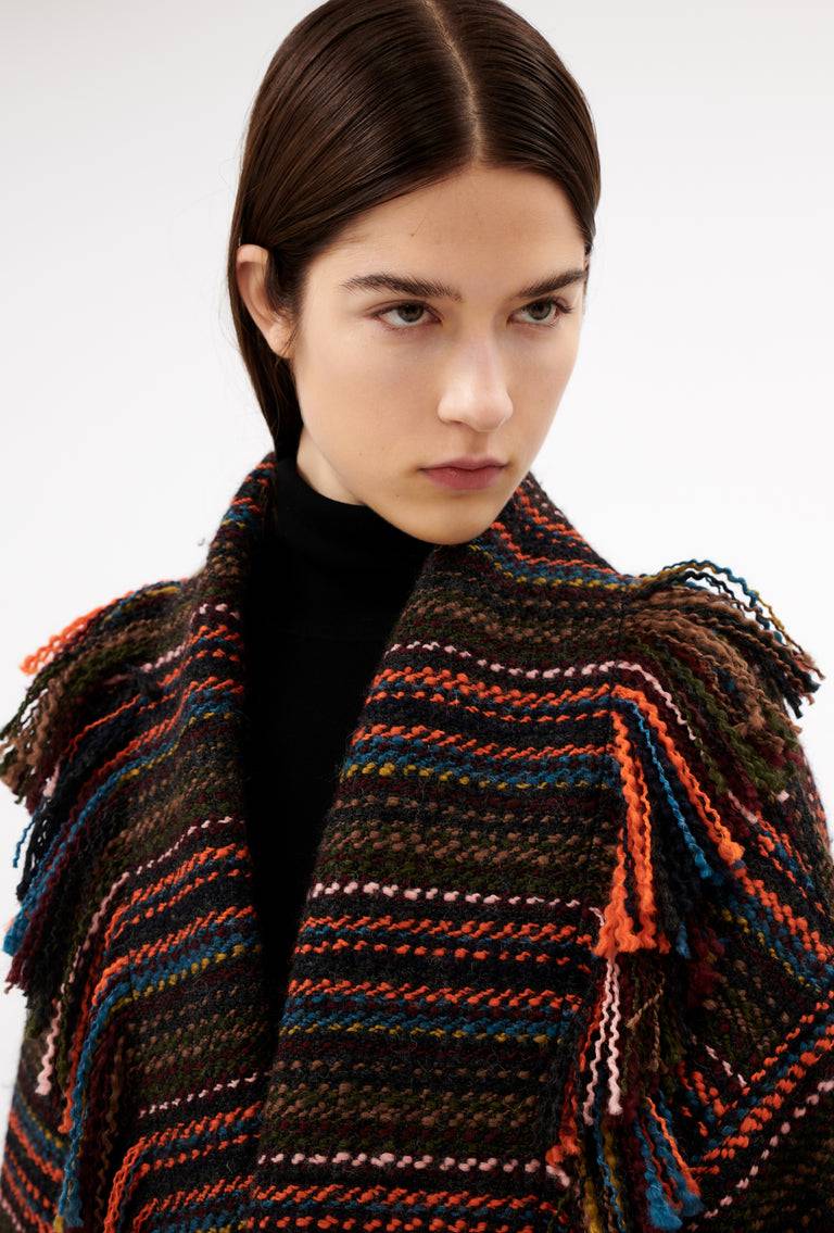 Odeeh Multicolor Stripe Jacke, Charcoal Outlet