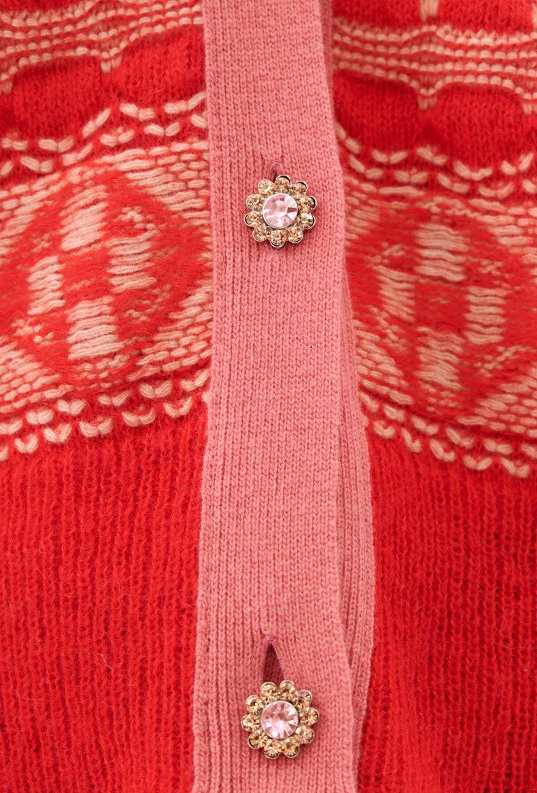 Odeeh Graphic Norwegian Cardigan, Geranium Blitzverkäufe