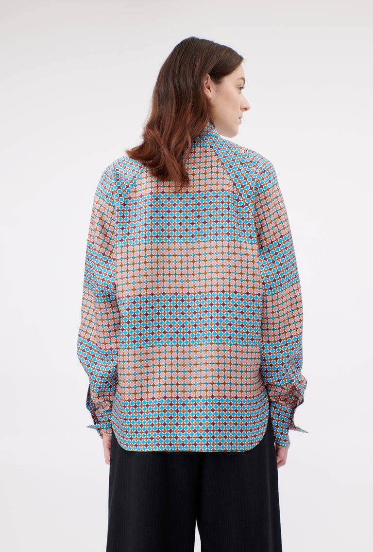 Odeeh Mini Tiles Bluse, Cerulean Fabrik Onlineshop