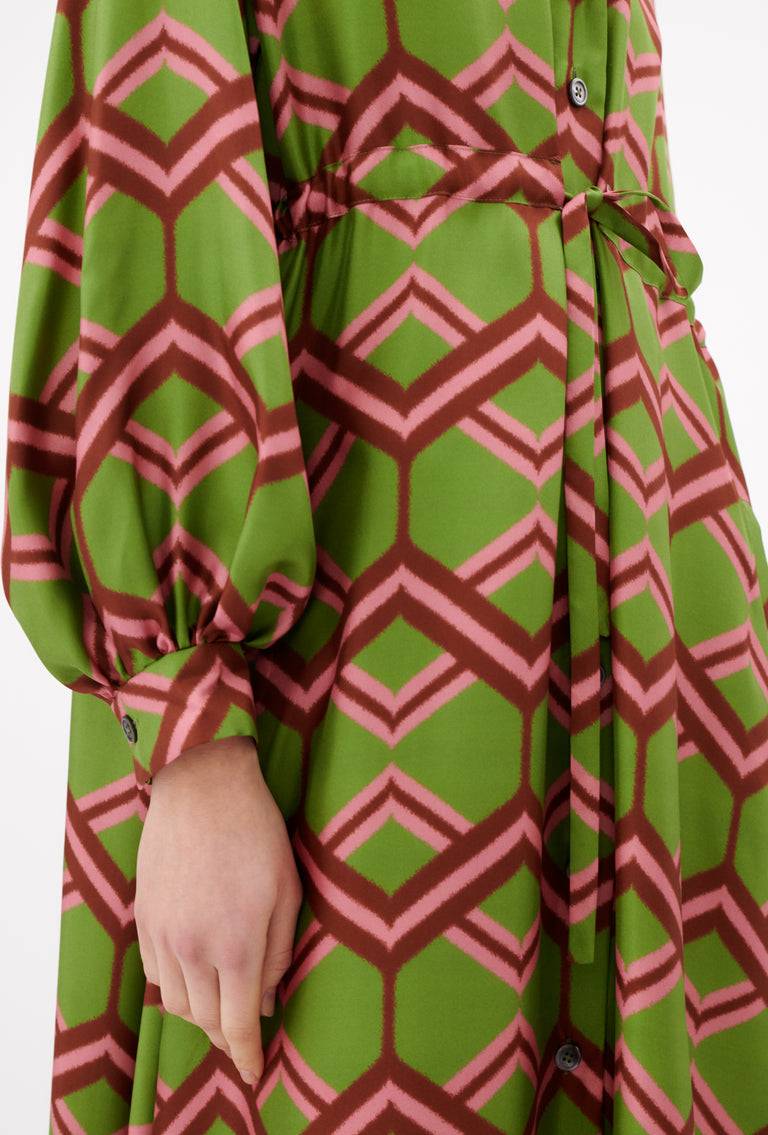 Odeeh Ribbon Zig Zag Kleid, Grass Green Großer Ausverkauf