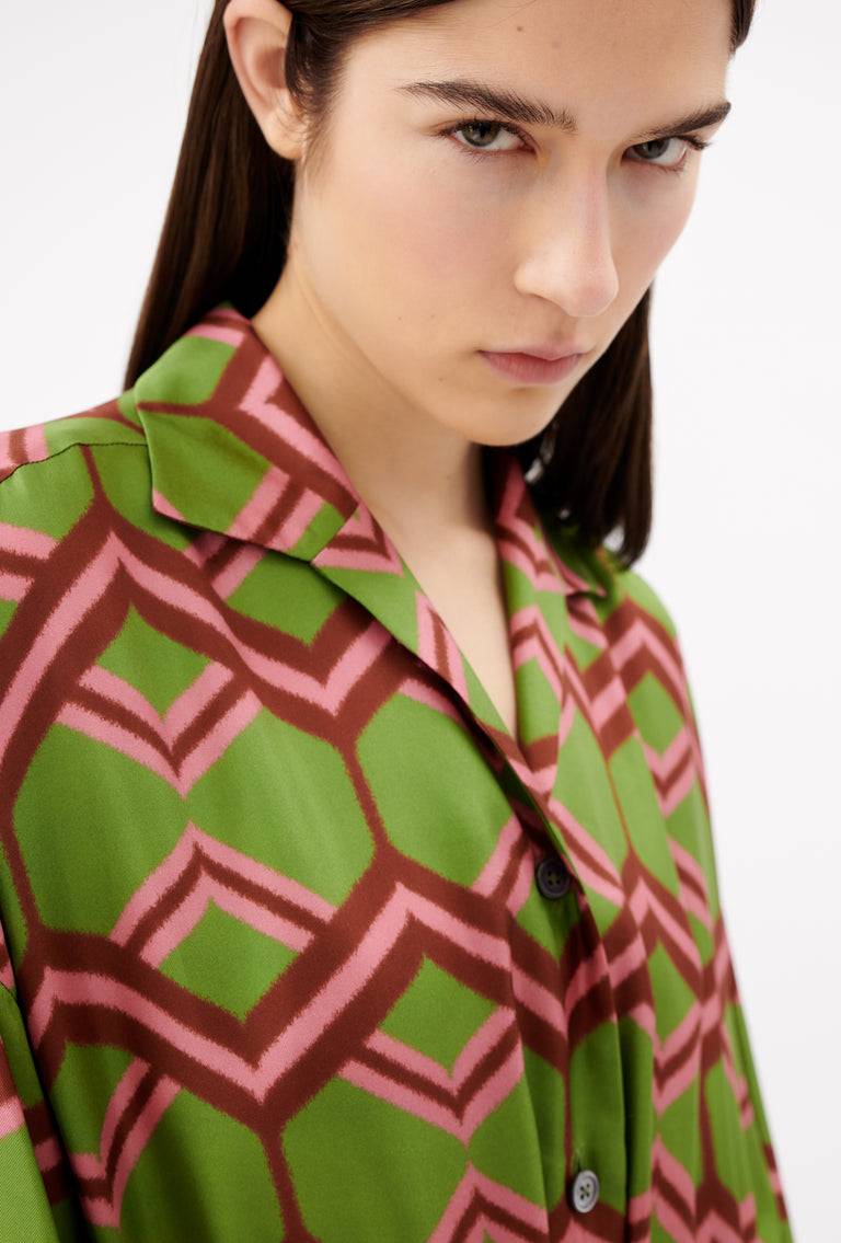 Odeeh Ribbon Zig Zag Kleid, Grass Green Großer Ausverkauf