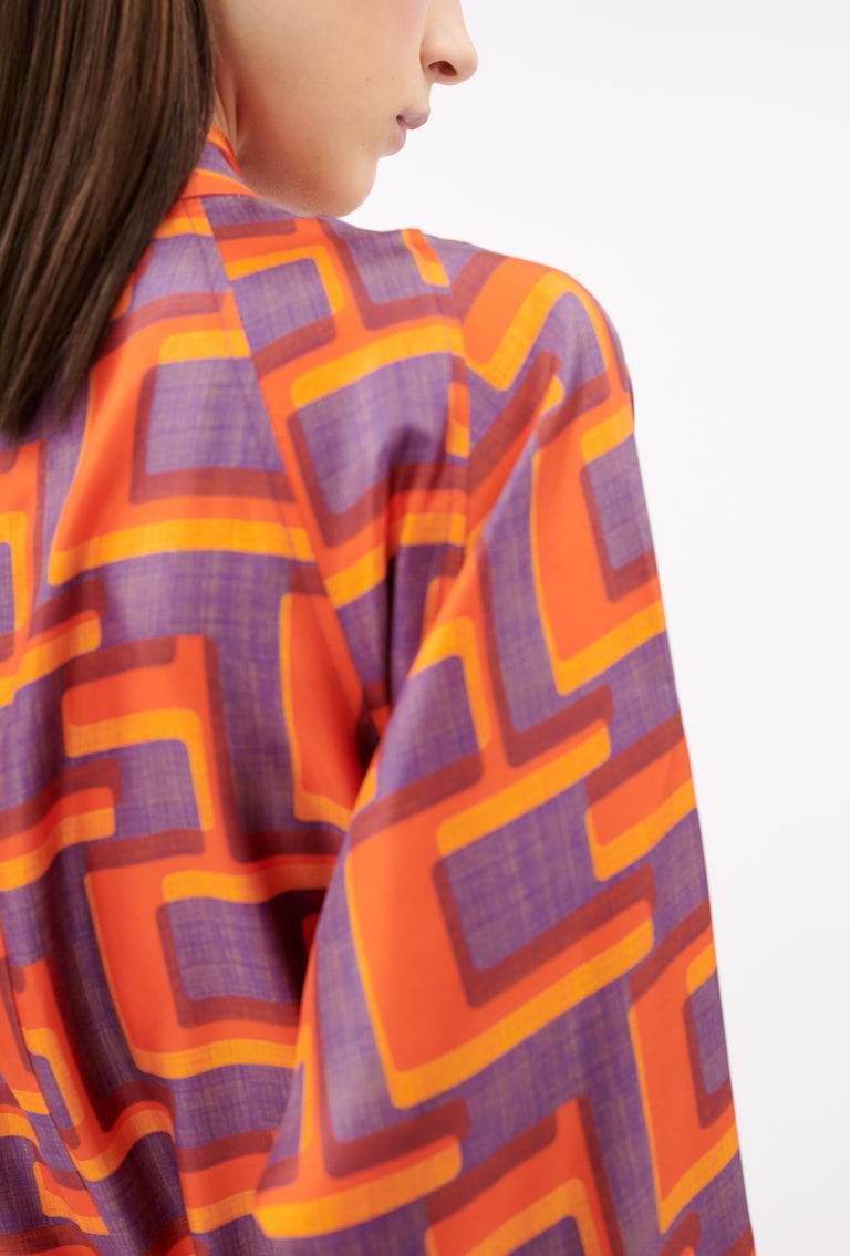 Odeeh Pop Art Maze Kleid, Glowing Orange Exklusivangebot