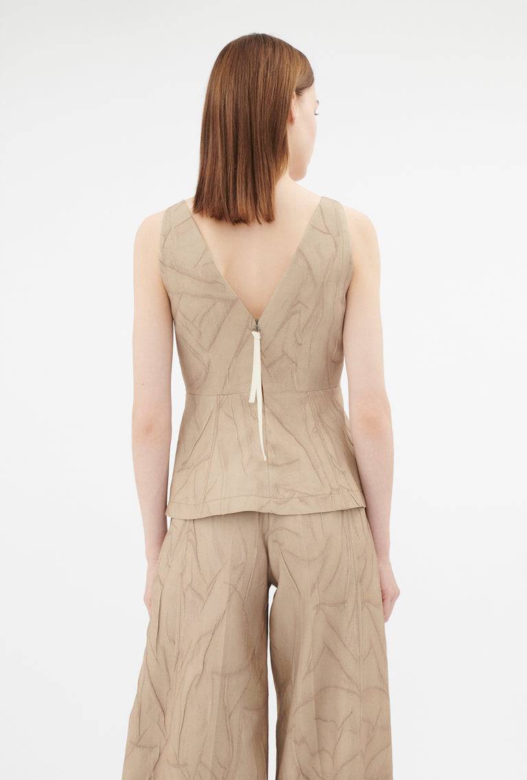 Odeeh Crinkled Duchesse Stonewashed Top, French Beige Cyber Monday