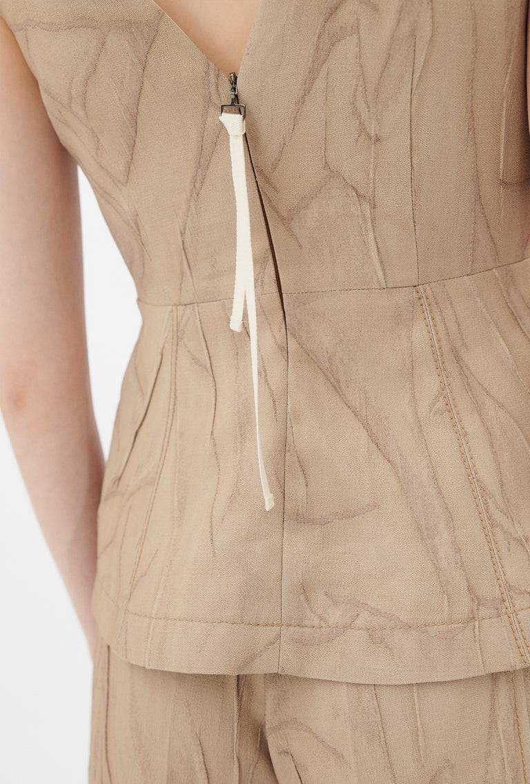 Odeeh Crinkled Duchesse Stonewashed Top, French Beige Cyber Monday