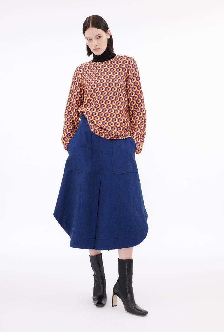 Odeeh Arabesques Bluse, Brick red Riesige Rabatte