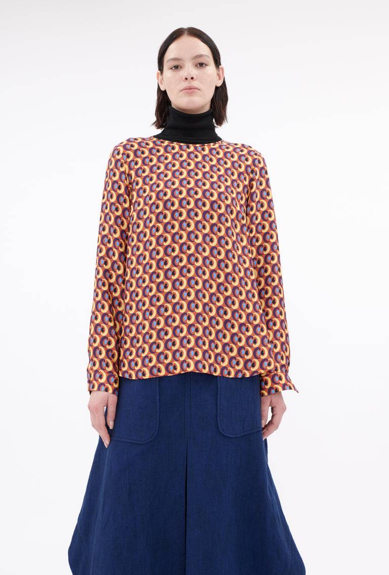 Odeeh Arabesques Bluse, Brick red Riesige Rabatte