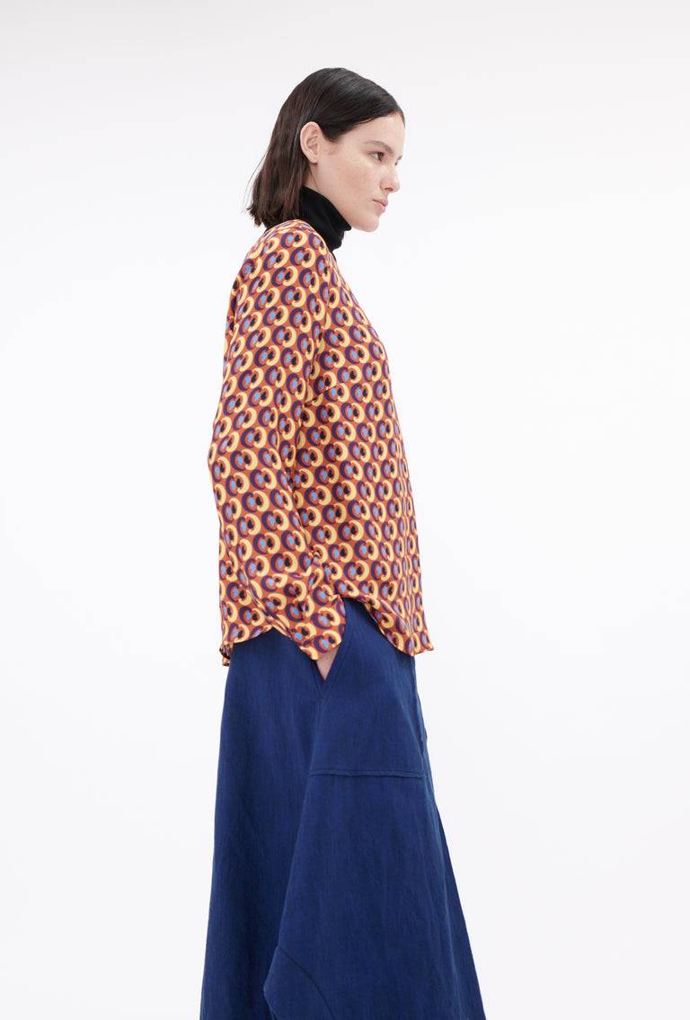 Odeeh Arabesques Bluse, Brick red Riesige Rabatte