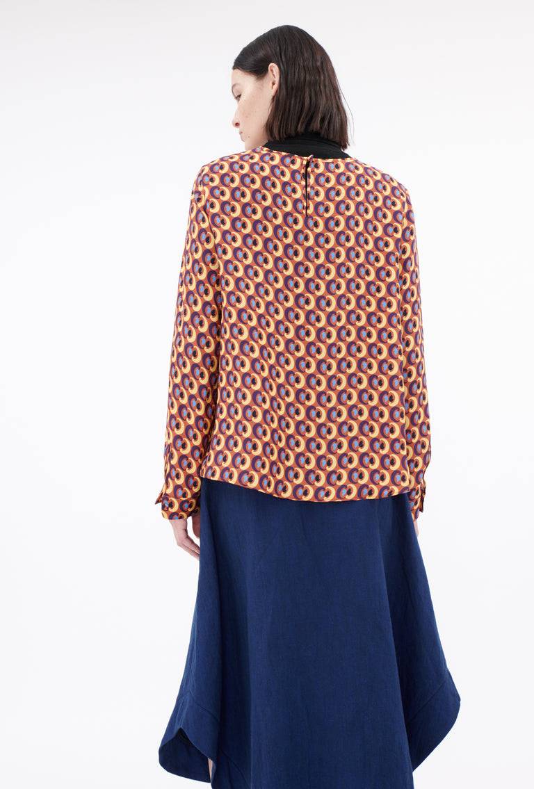 Odeeh Arabesques Bluse, Brick red Riesige Rabatte