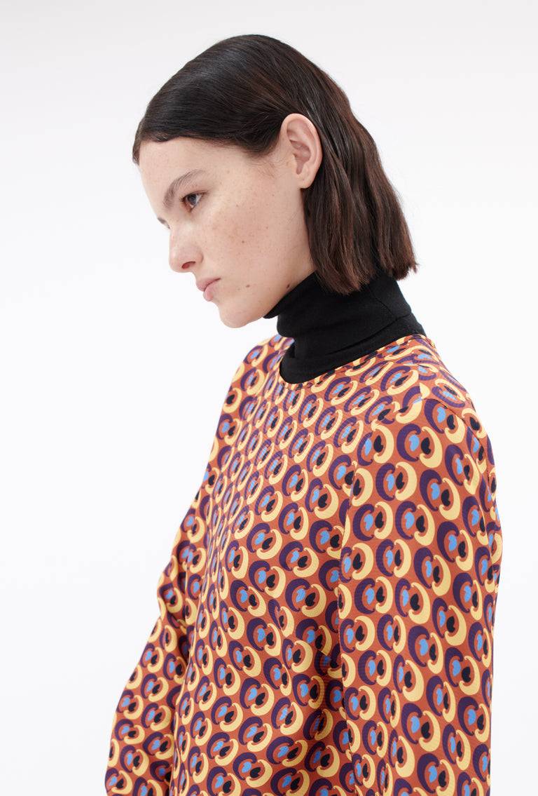 Odeeh Arabesques Bluse, Brick red Riesige Rabatte