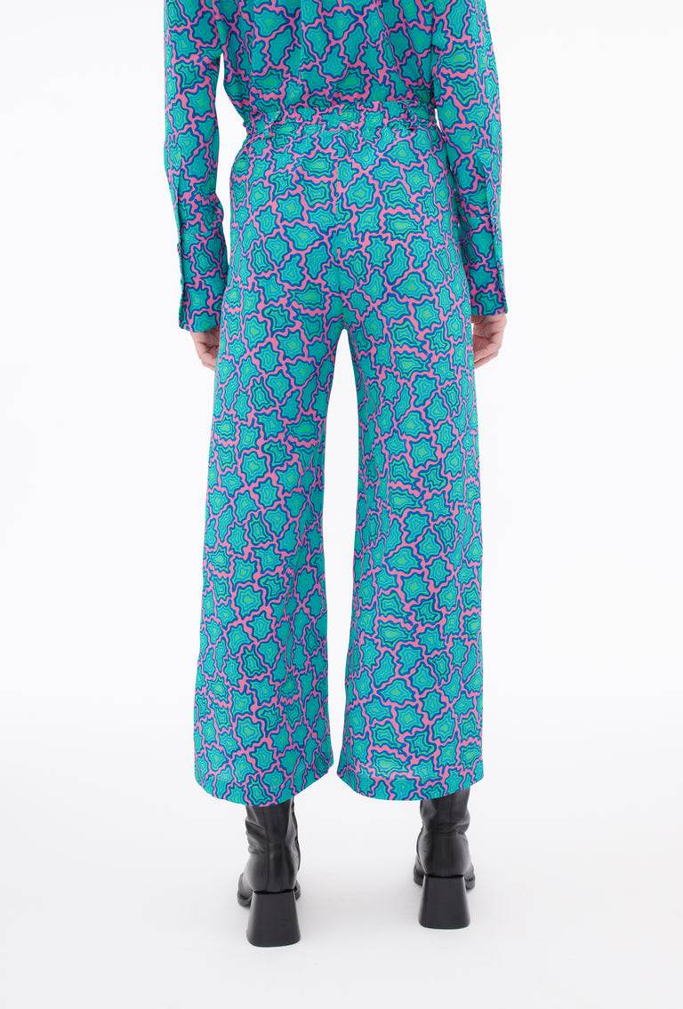 Odeeh Memphis Achats Crepe de Chine Hose, Carribean Green Online