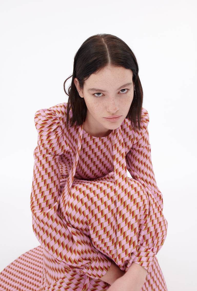 Odeeh Diagonal Waves Kleid, Candy Auslauf