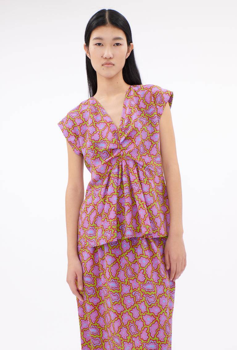 Odeeh Memphis Achats Crepe de Chine Bluse, Periwinkle Blue Günstiger Verkauf