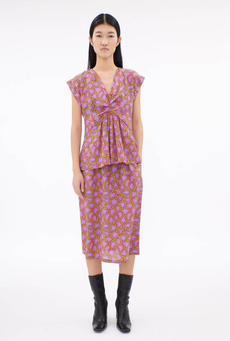 Odeeh Memphis Achats Crepe de Chine Bluse, Periwinkle Blue Günstiger Verkauf